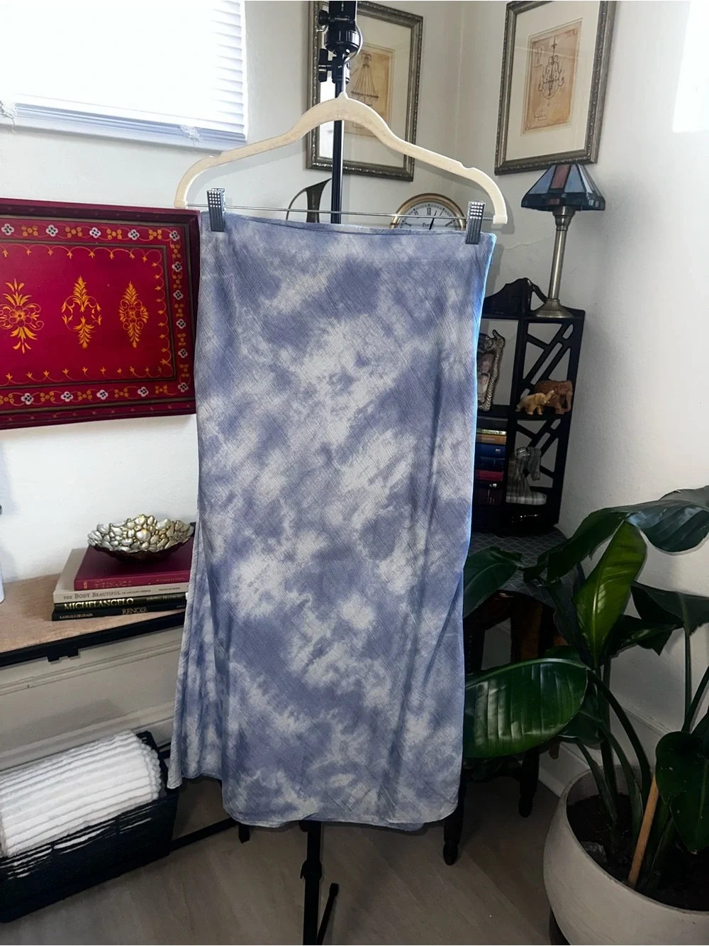 Madewell Blue Tie-Dye Maxi Skirt